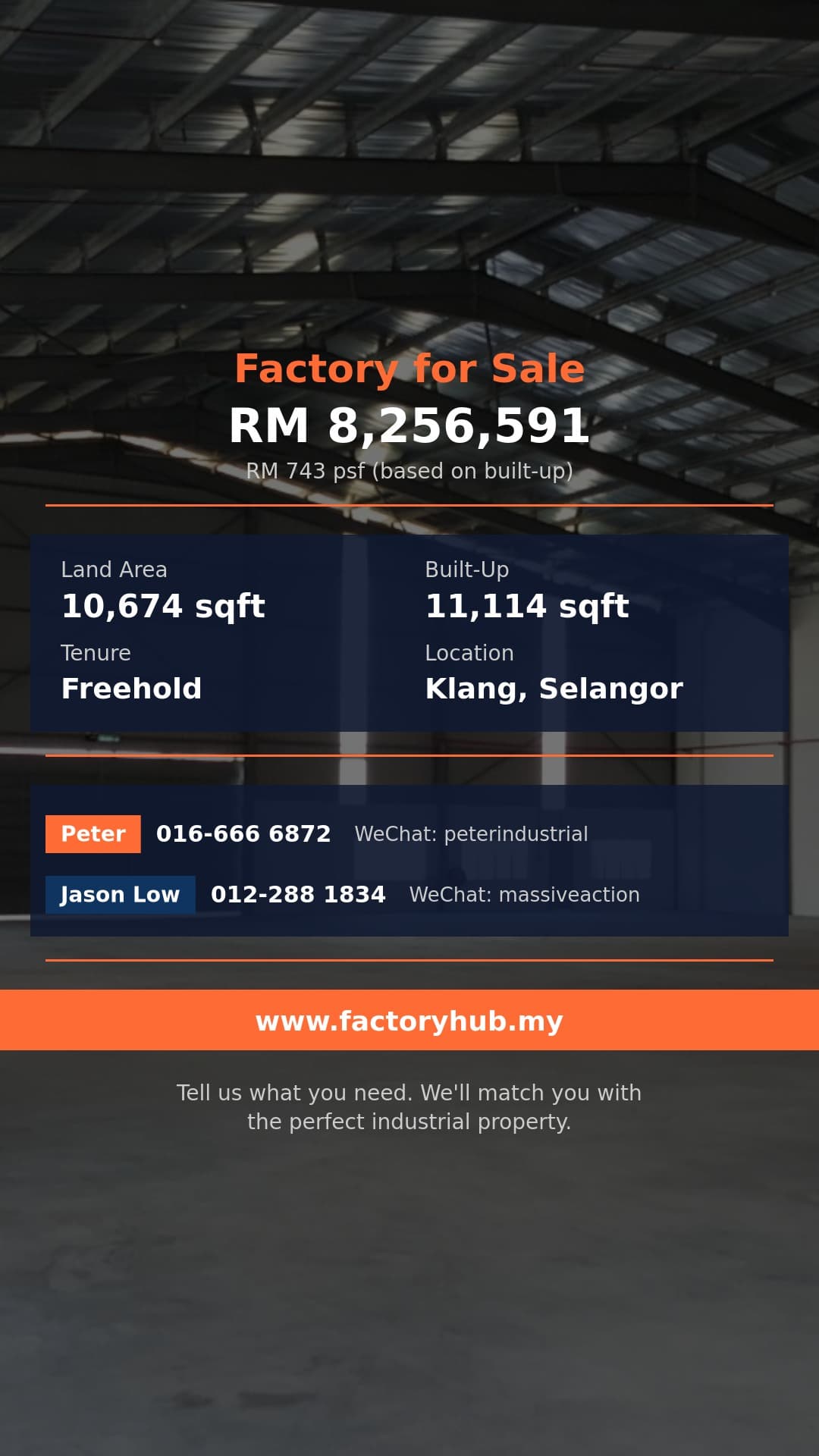 Factory For Sale - RM8.25M Freehold Semi-D Factory for Sale in Bukit Raja – 11114sf - Port Klang, Selangor Factory For Sale - RM8.25M Freehold Semi-D Factory for Sale in Bukit Raja – 11114sf - Port Klang, Selangor