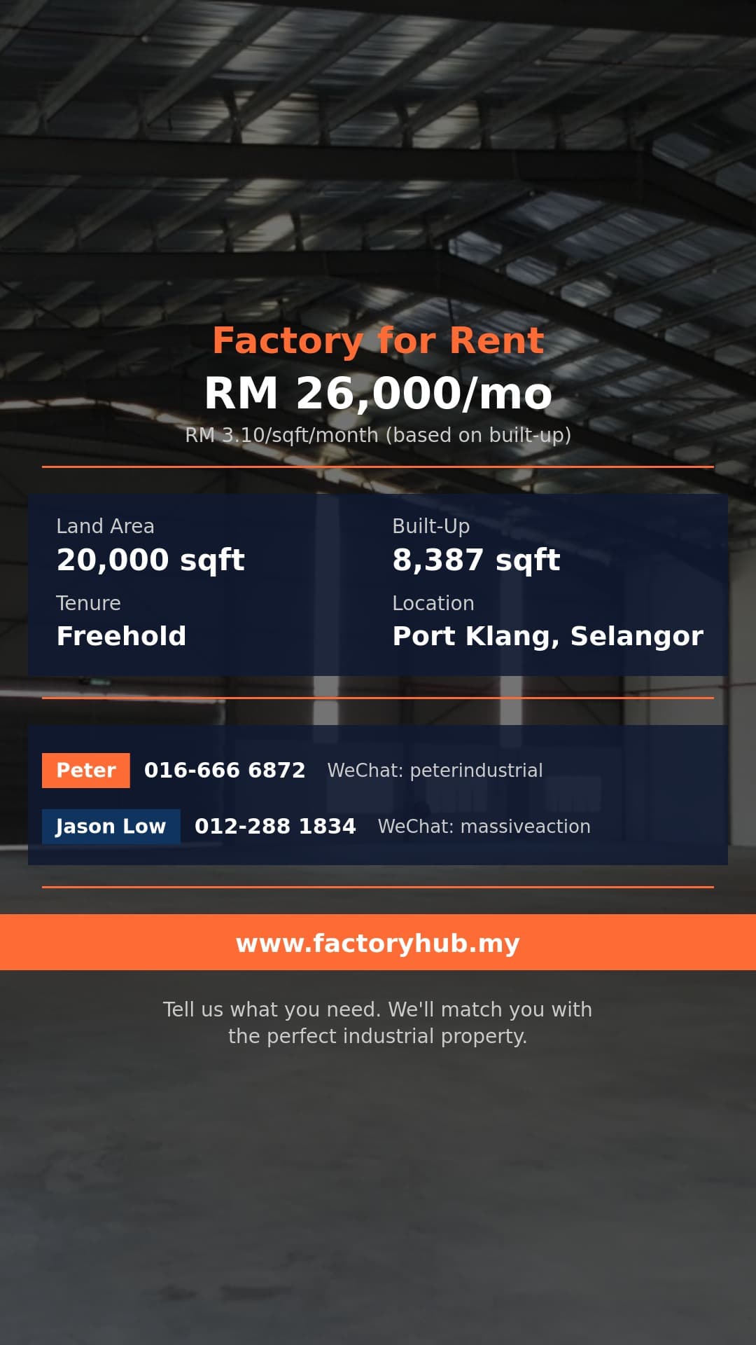 Factory For Rent - RM26K/mo Detached Factory for Rent in Bukit Raja – 20000sf - Port Klang, Selangor Factory For Rent - RM26K/mo Detached Factory for Rent in Bukit Raja – 20000sf - Port Klang, Selangor