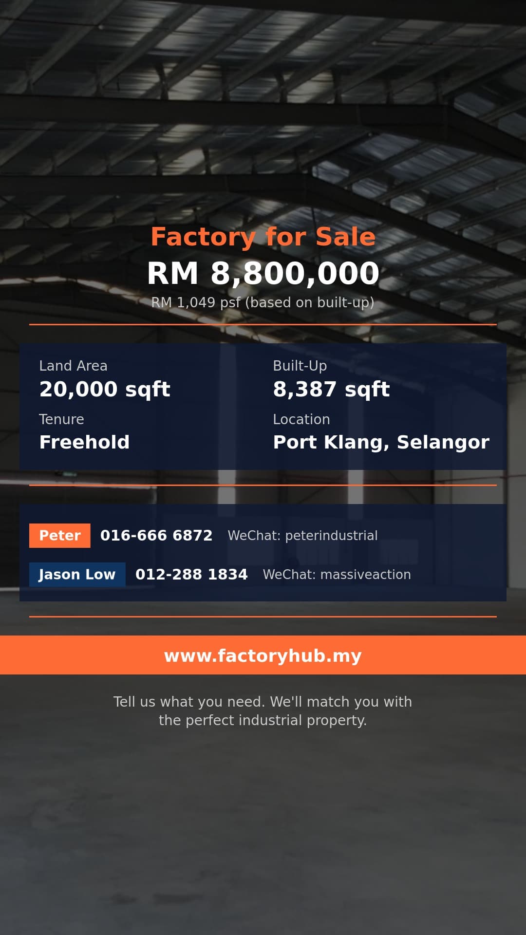 Factory For Sale - Bukit Raja Freehold Detached Factory for Sale – RM8.8M 20000sf - Port Klang, Selangor Factory For Sale - Bukit Raja Freehold Detached Factory for Sale – RM8.8M 20000sf - Port Klang, Selangor